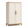 Armoire à deux portes en bois MDF blanc et chêne