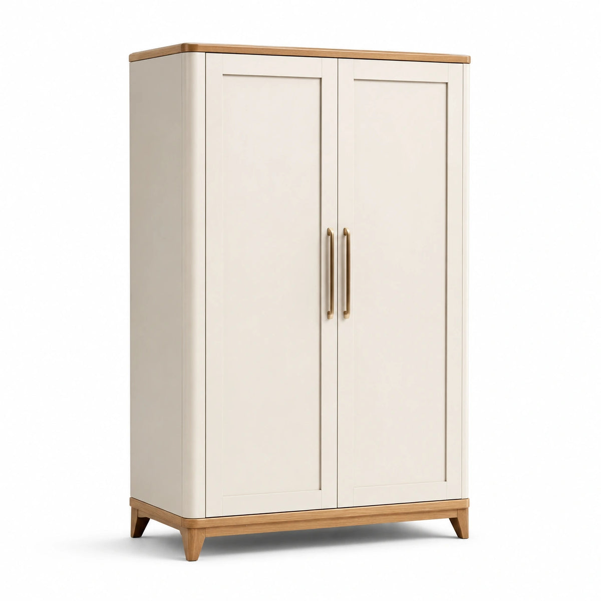 Armoire à deux portes en bois MDF blanc et chêne
