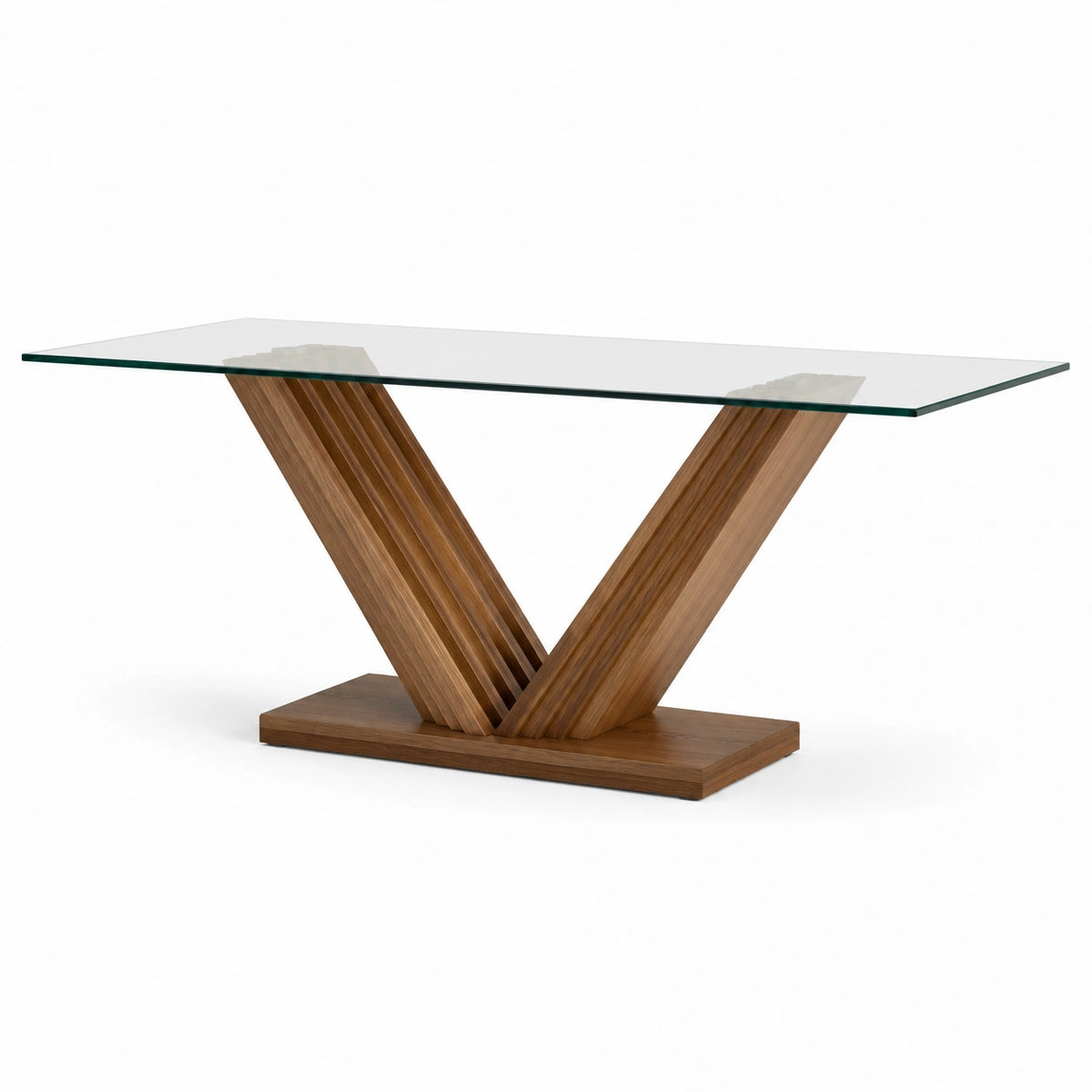 Table en bois et verre trempé 180x90x75 cm