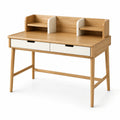 Bureau en bois de chêne avec étagères et tiroirs 120x60x90 cm