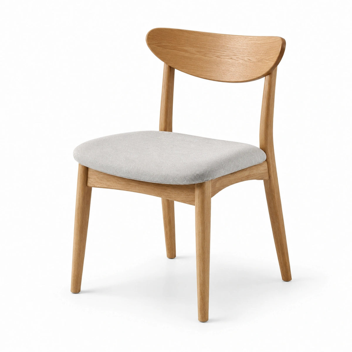 Chaise en bois de chêne et tissu gris