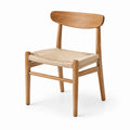 Chaise en bois et corde tressée beige