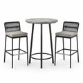 Ensemble de table haute et tabourets en béton et métal noir